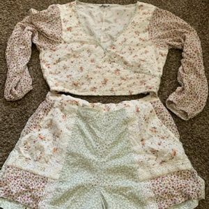 American Eagle short set top M bottoms L